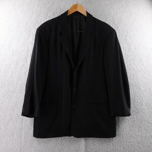 Giorgio Armani Men Black Designer Wool Blazer Suit Jacket 44 Drop 7R Work Attire